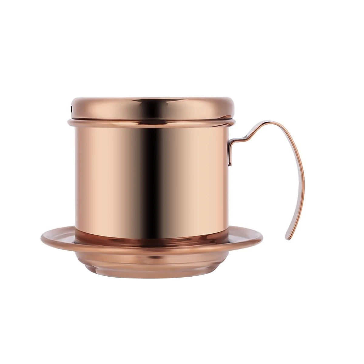 Rose gold metal Vietnamese coffee maker