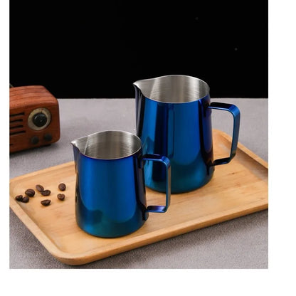 Blue Stainless Steel Milk Frothing Pitcher