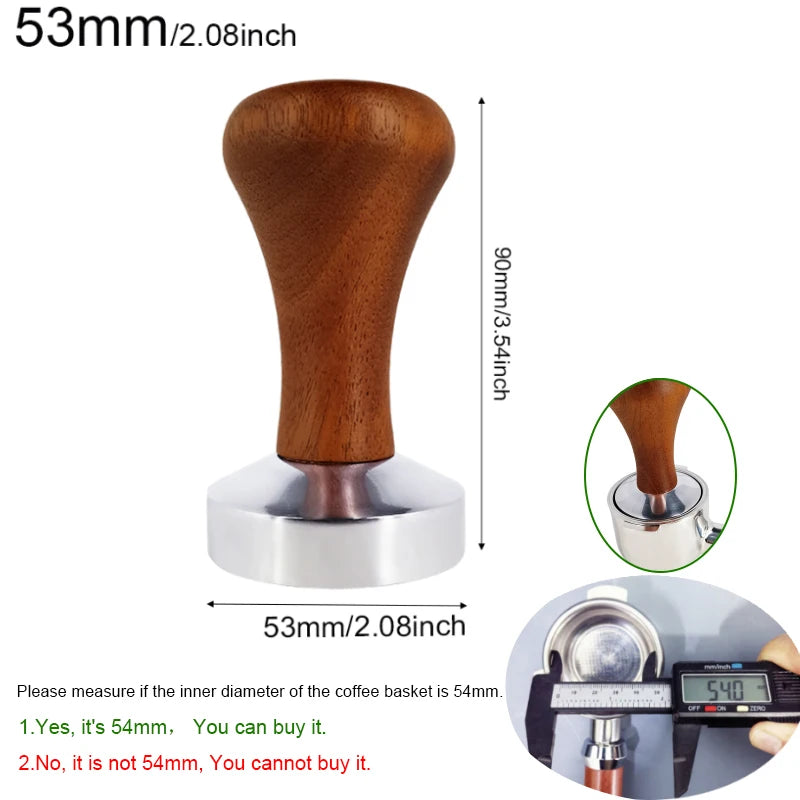 Espresso Coffee Tamper in Aluminum with Rose Wood Handle
