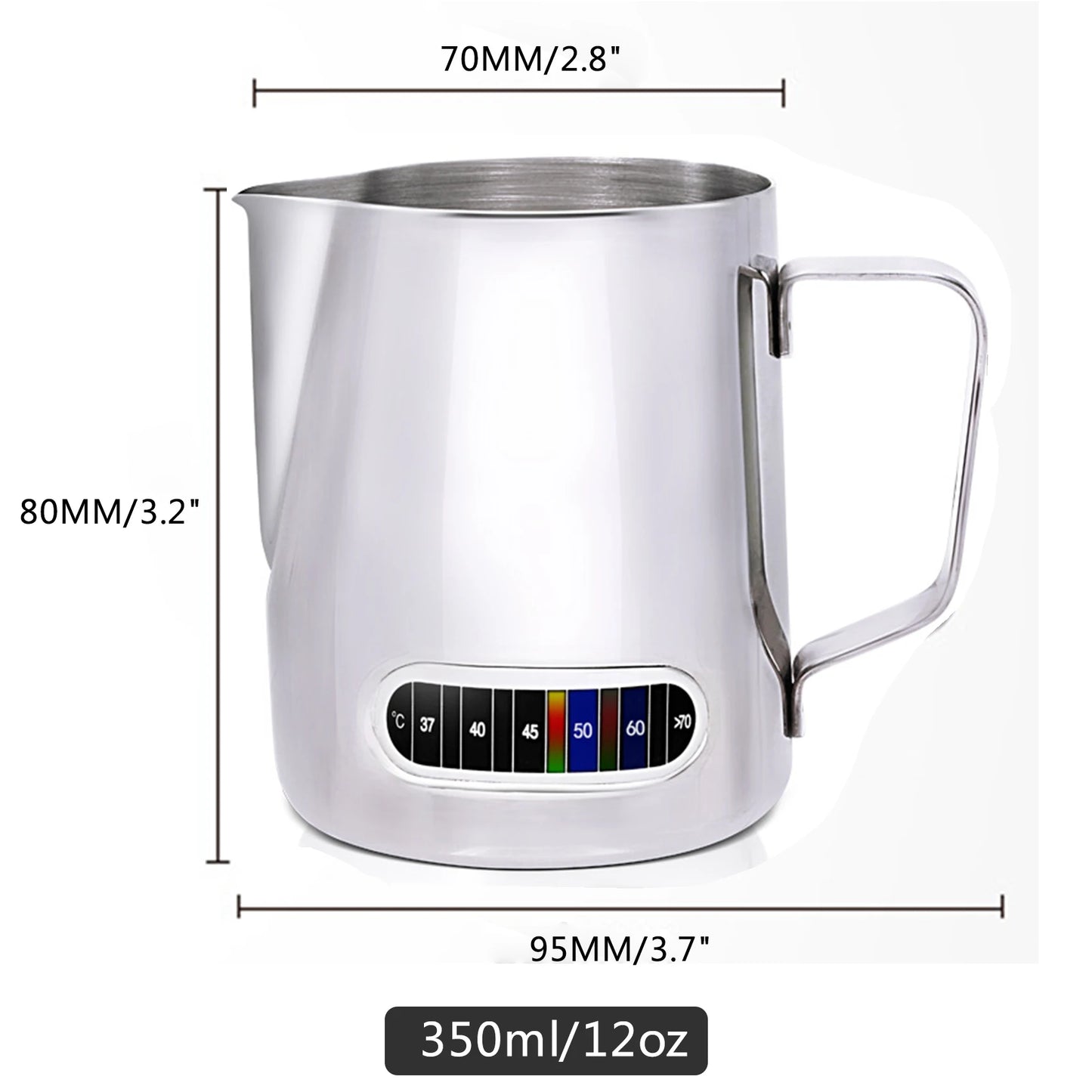 Stainless Steel Milk Frothing Pitcher with Temperature Display