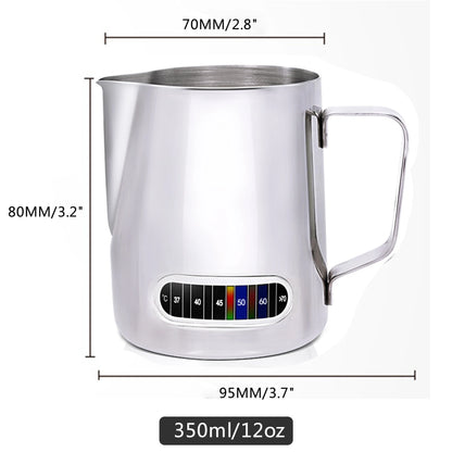 Stainless Steel Milk Frothing Pitcher with Temperature Display