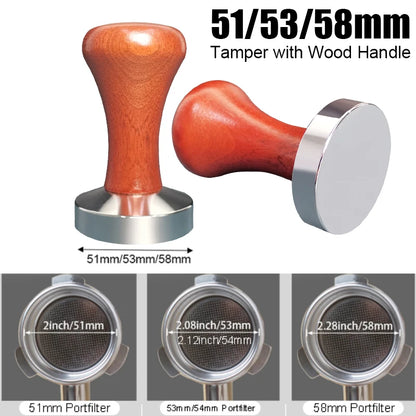 Espresso Coffee Tamper in Aluminum with Rose Wood Handle