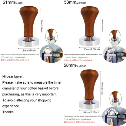 Espresso Coffee Tamper in Aluminum with Rose Wood Handle