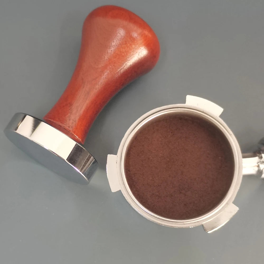 Espresso Coffee Tamper in Aluminum with Rose Wood Handle
