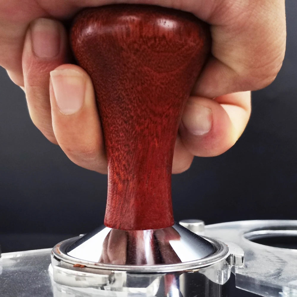 Espresso Coffee Tamper in Aluminum with Rose Wood Handle