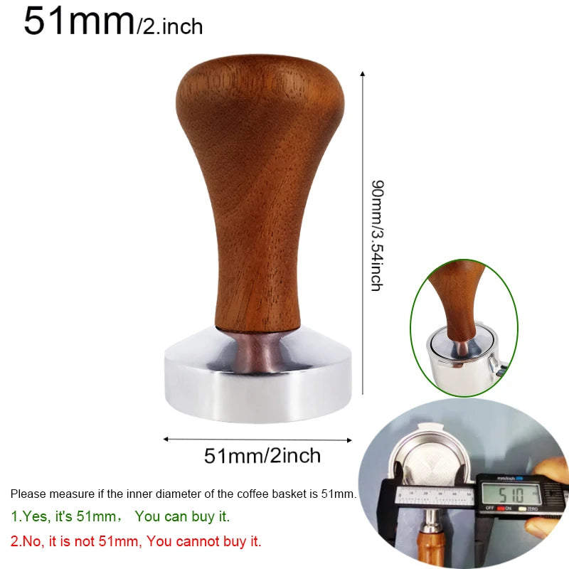 Espresso Coffee Tamper in Aluminum with Rose Wood Handle