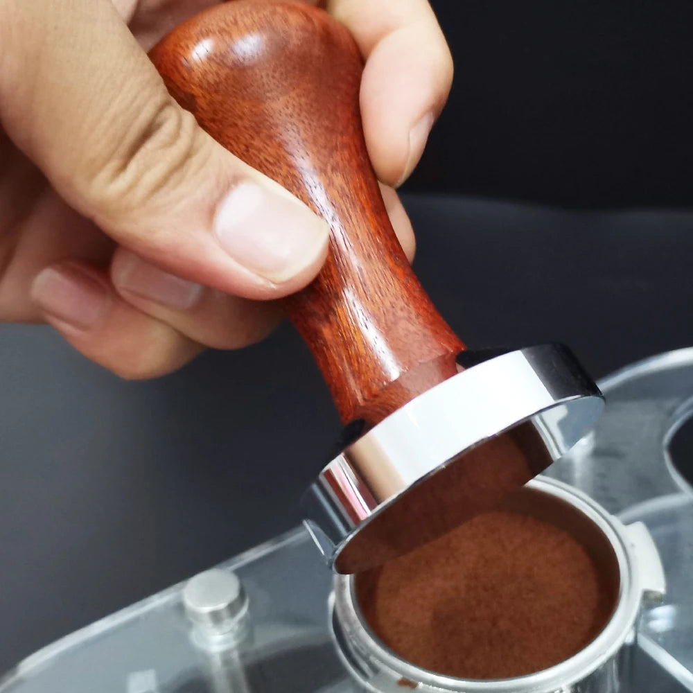 Espresso Coffee Tamper in Aluminum with Rose Wood Handle