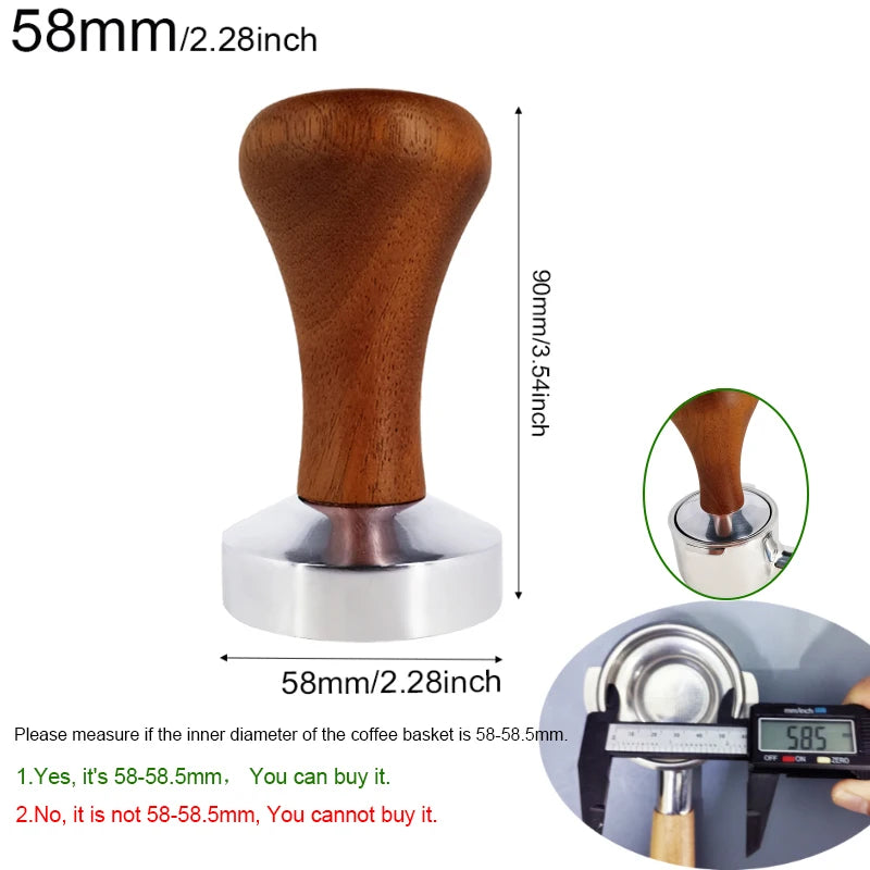 Espresso Coffee Tamper in Aluminum with Rose Wood Handle