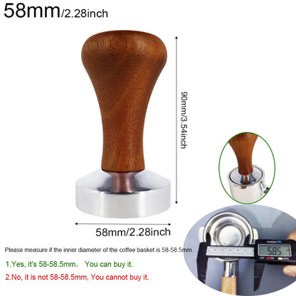 Espresso Coffee Tamper in Aluminum with Rose Wood Handle