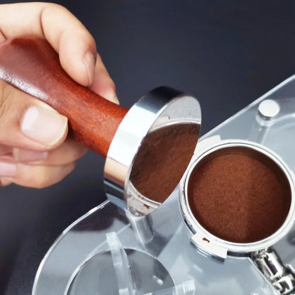Espresso Coffee Tamper in Aluminum with Rose Wood Handle