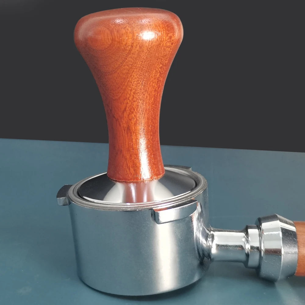 Espresso Coffee Tamper in Aluminum with Rose Wood Handle