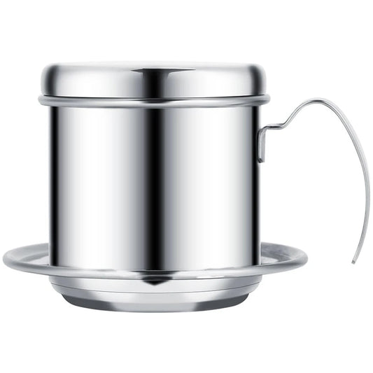 Stainless steel Vietnamese coffee maker with lid and handle